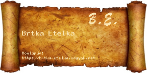 Brtka Etelka névjegykártya